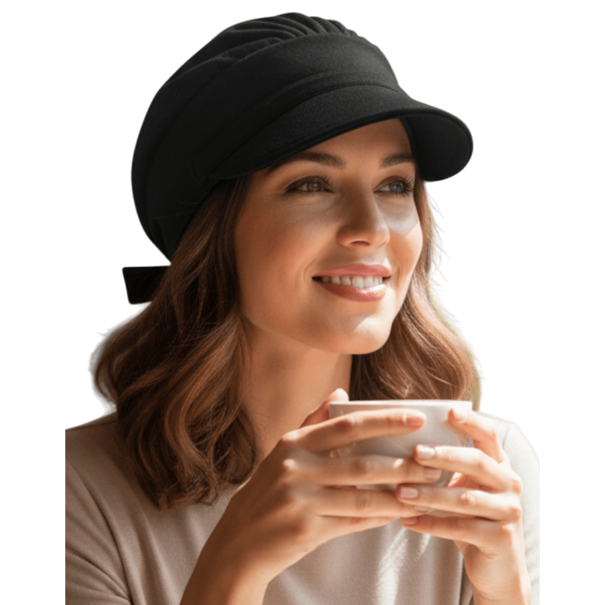 Tess z daszkiem czarny sweterkowy