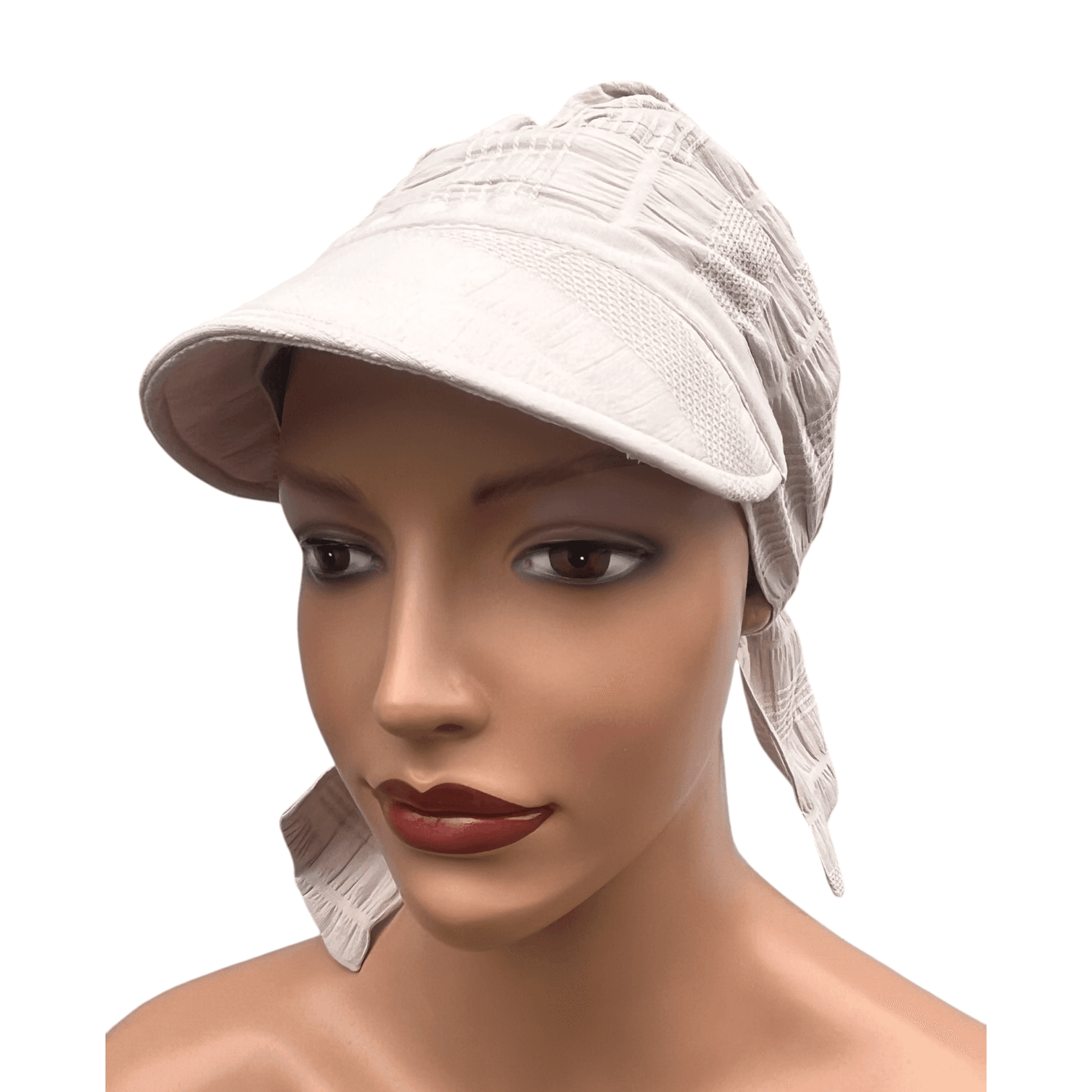 Tess z daszkiem jasny beż bawełna