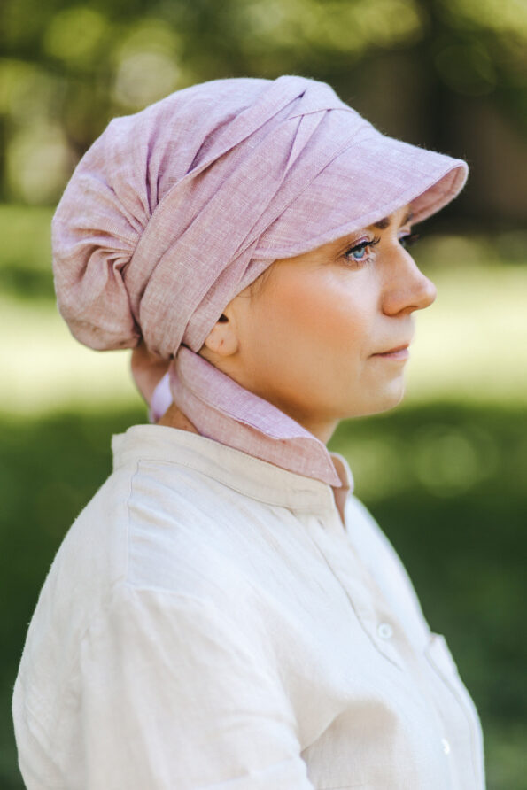 Turban chusta Lara z daszkiem na głowę ochrona przed słońcem także po chemioterapii