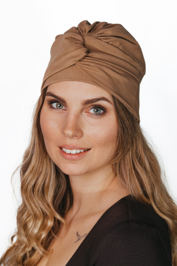 Turban Sara czapka marszczona z bawełny