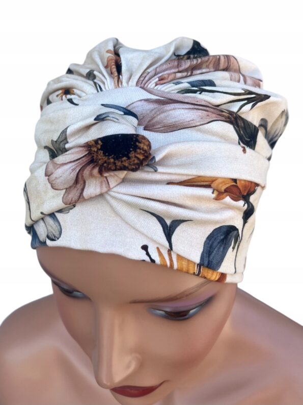 Turban Sara czapka marszczona z bawełny