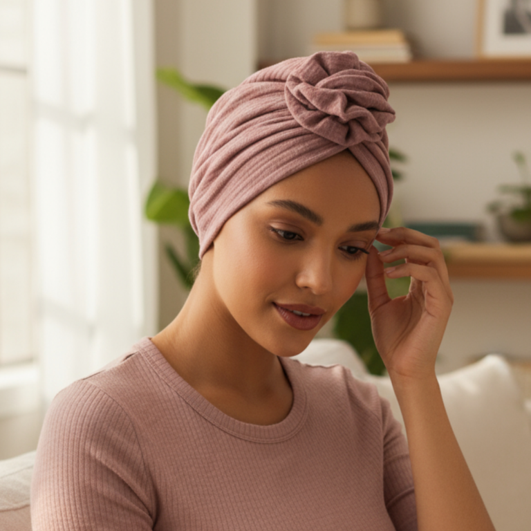 Turban Mussa 031 w odcieniu brudnego różu