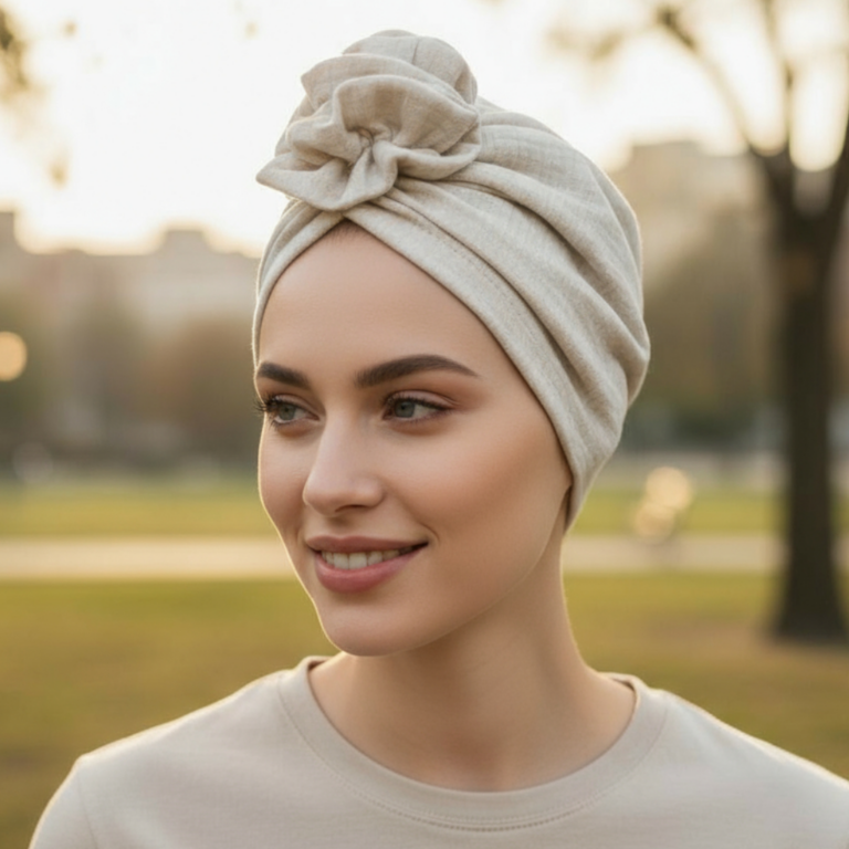 Turban Mussa 520 w odcieniu naturalnego beżu