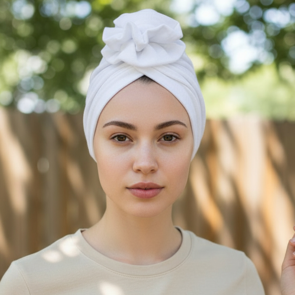 Mussa turban damski z różą Mussa turban damski z różą