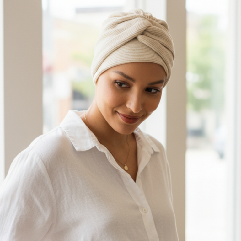 Sara prążek w odcieniu śmietankowym